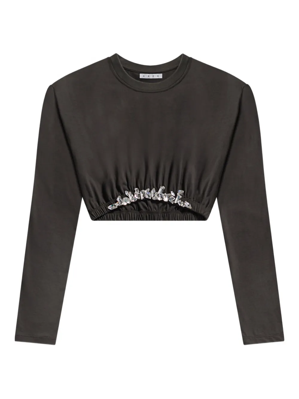 AREA crystal-cluster long-sleeve t-shirt | Grey | Image 1