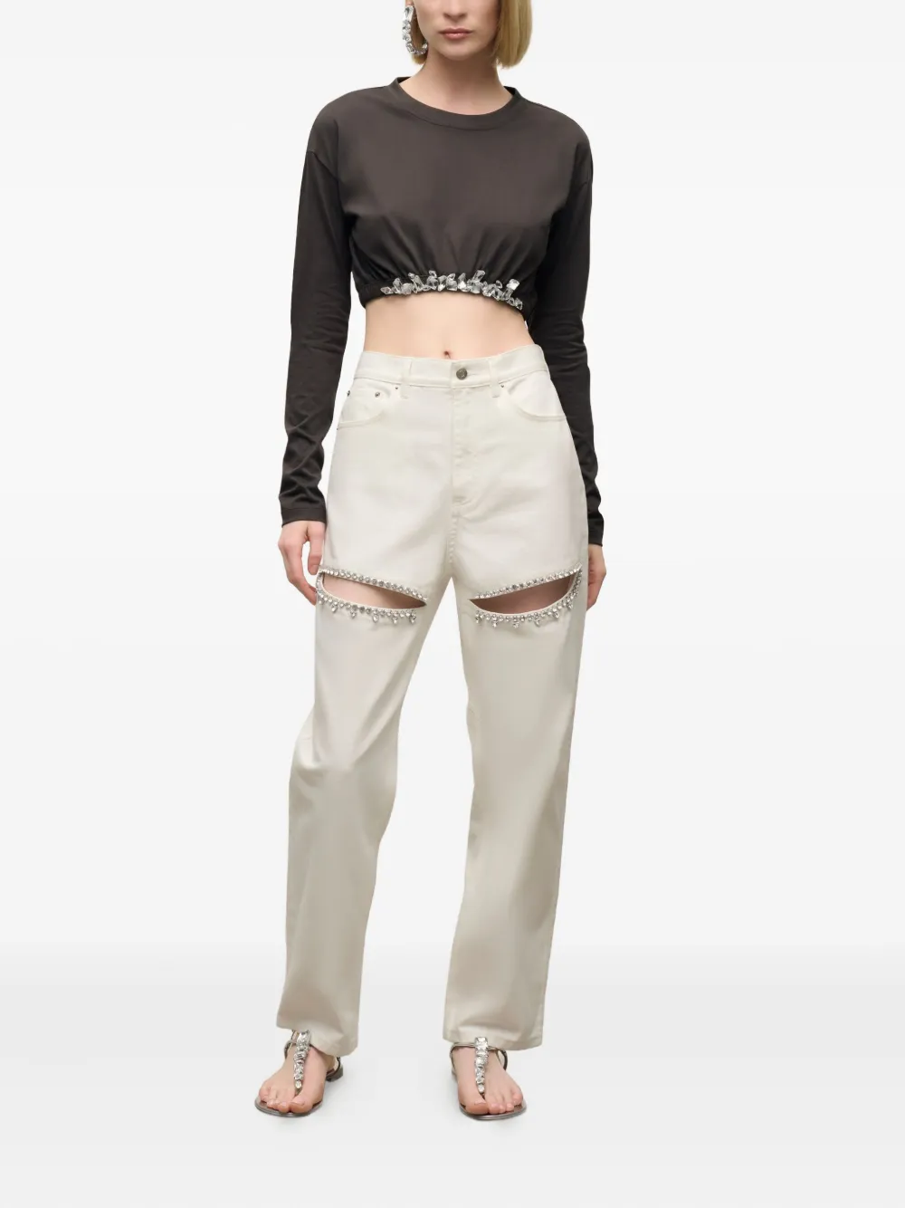 AREA crystal-cluster long-sleeve t-shirt | T-Shirts & Jersey Shirts | Image 2