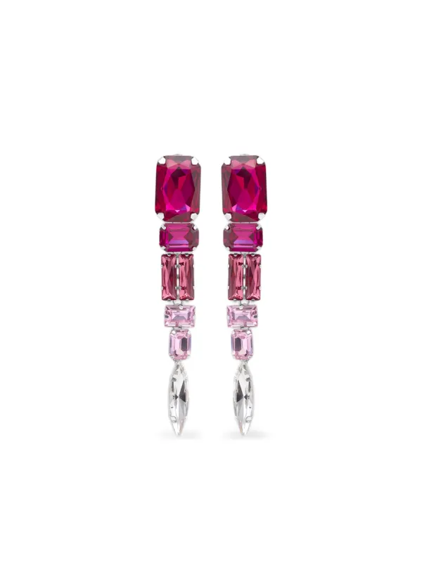 Area Crystal Drop Earrings in Pink