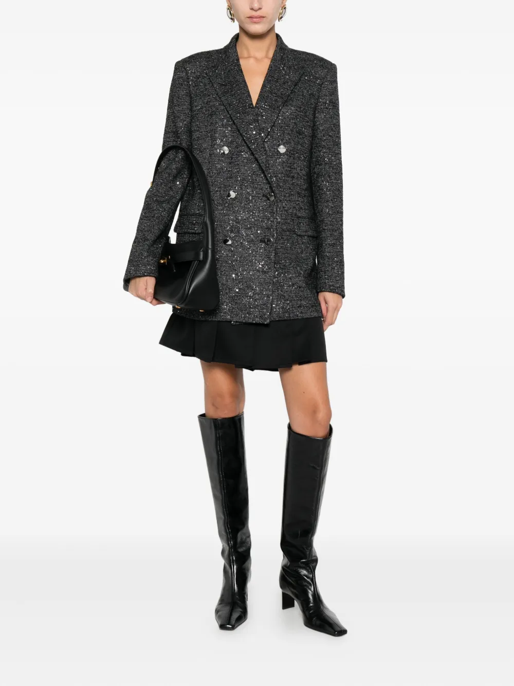 Tagliatore Double-breasted Blazer In Gray