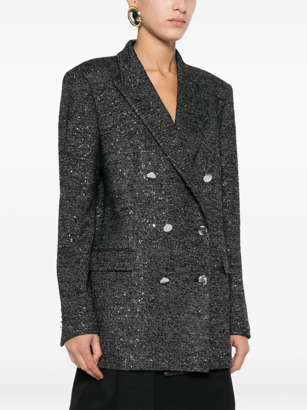 Tagliatore Double-breasted Blazer In Gray