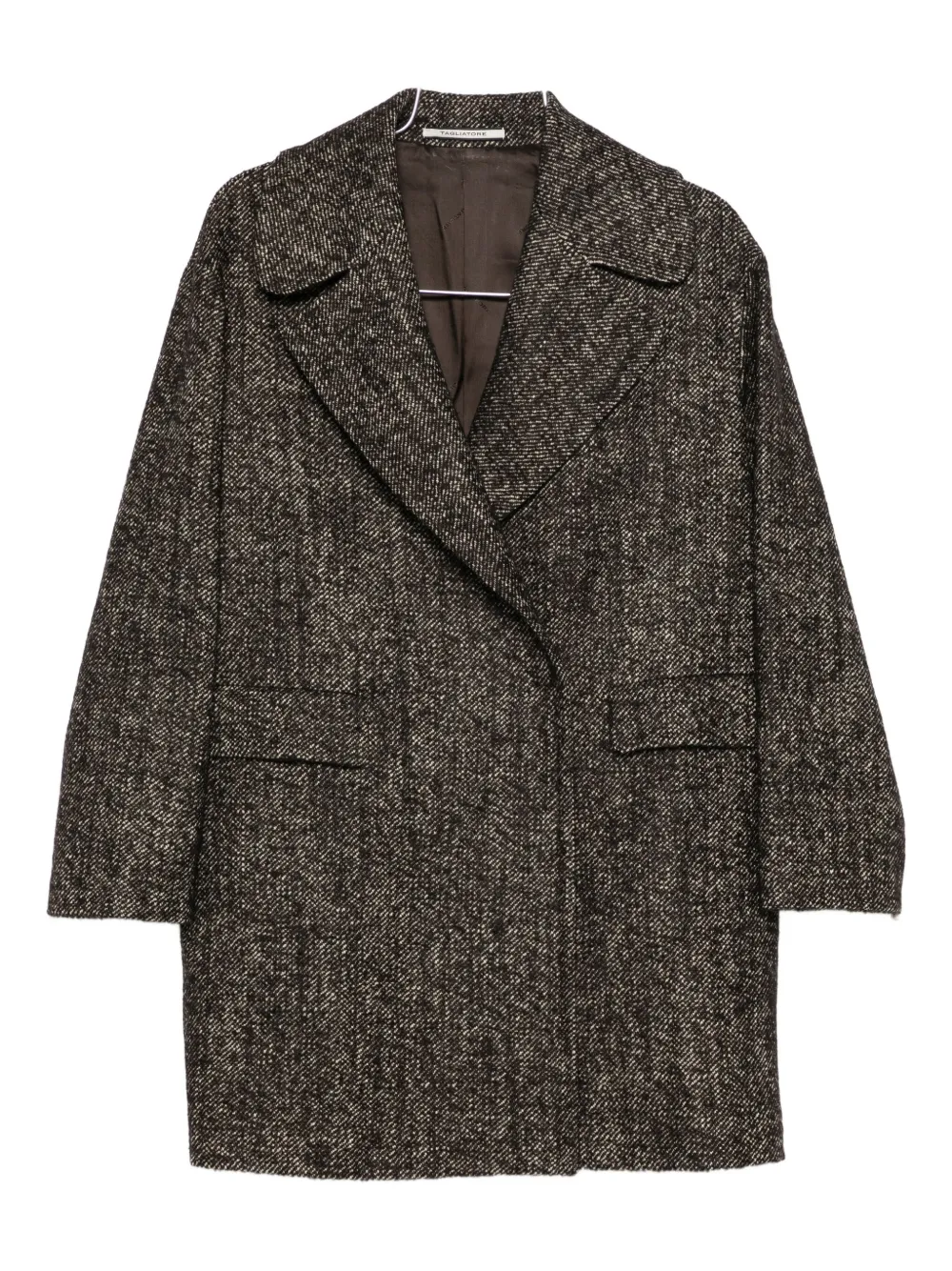 Tagliatore Wide-lapel Double-breasted Coat In Black