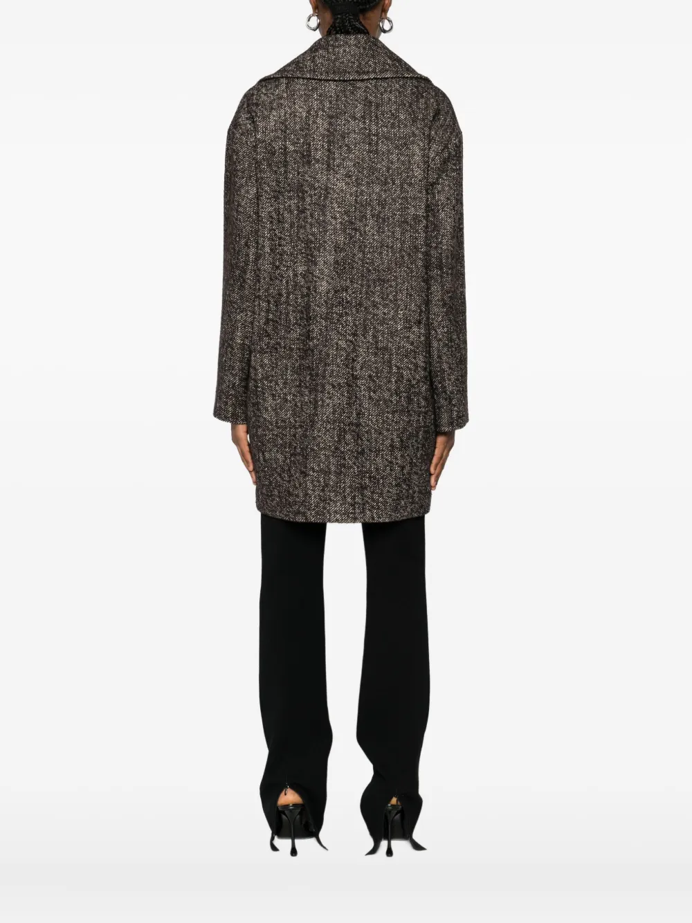 Tagliatore Wide-lapel Double-breasted Coat In Black