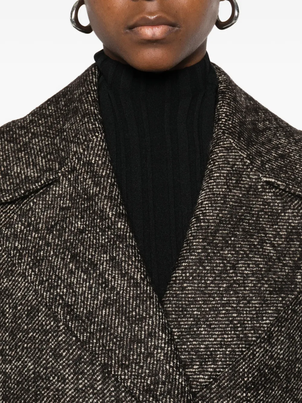 Tagliatore Wide-lapel Double-breasted Coat In Black