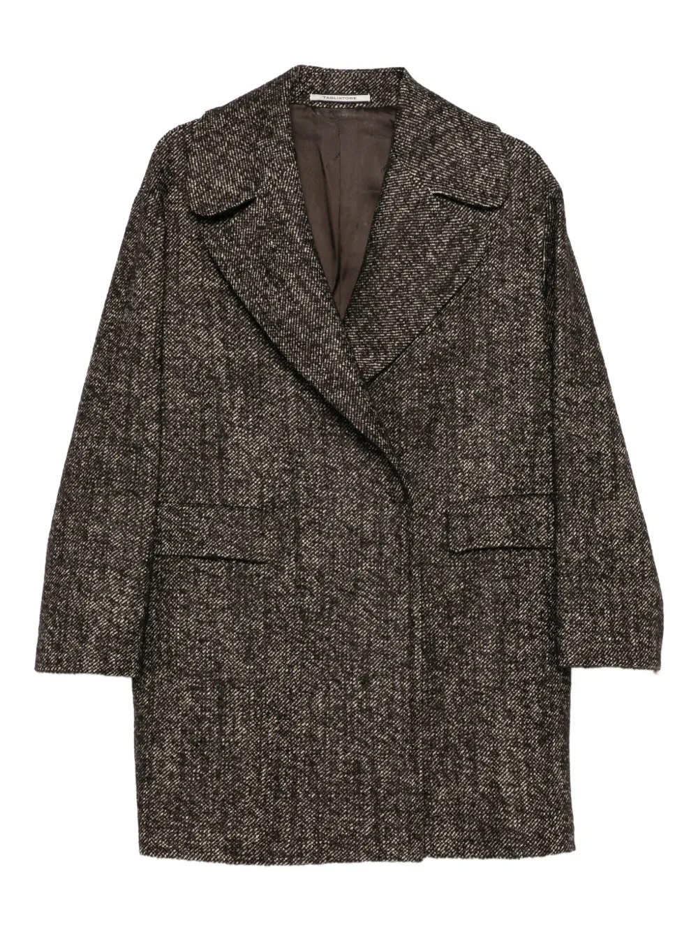 Tagliatore wide-lapel double-breasted coat | Brown | Image 1