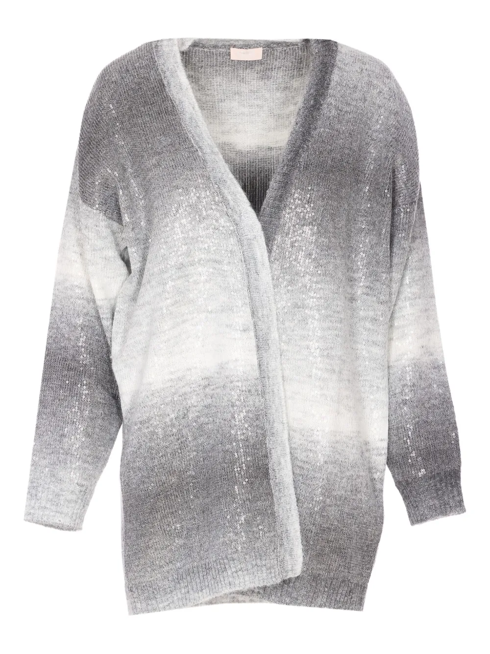Liu •jo Sequin Long-sleeves Cardigan In Gray
