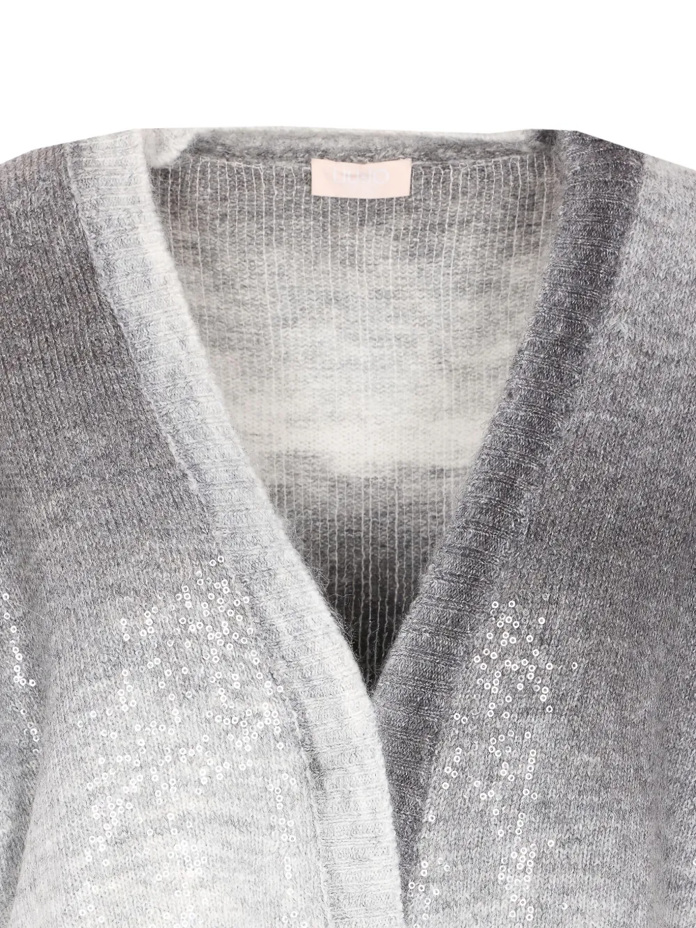 Liu •jo Sequin Long-sleeves Cardigan In Gray