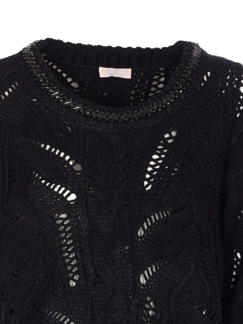 LIU JO Gebreide trui met kristallen Zwart