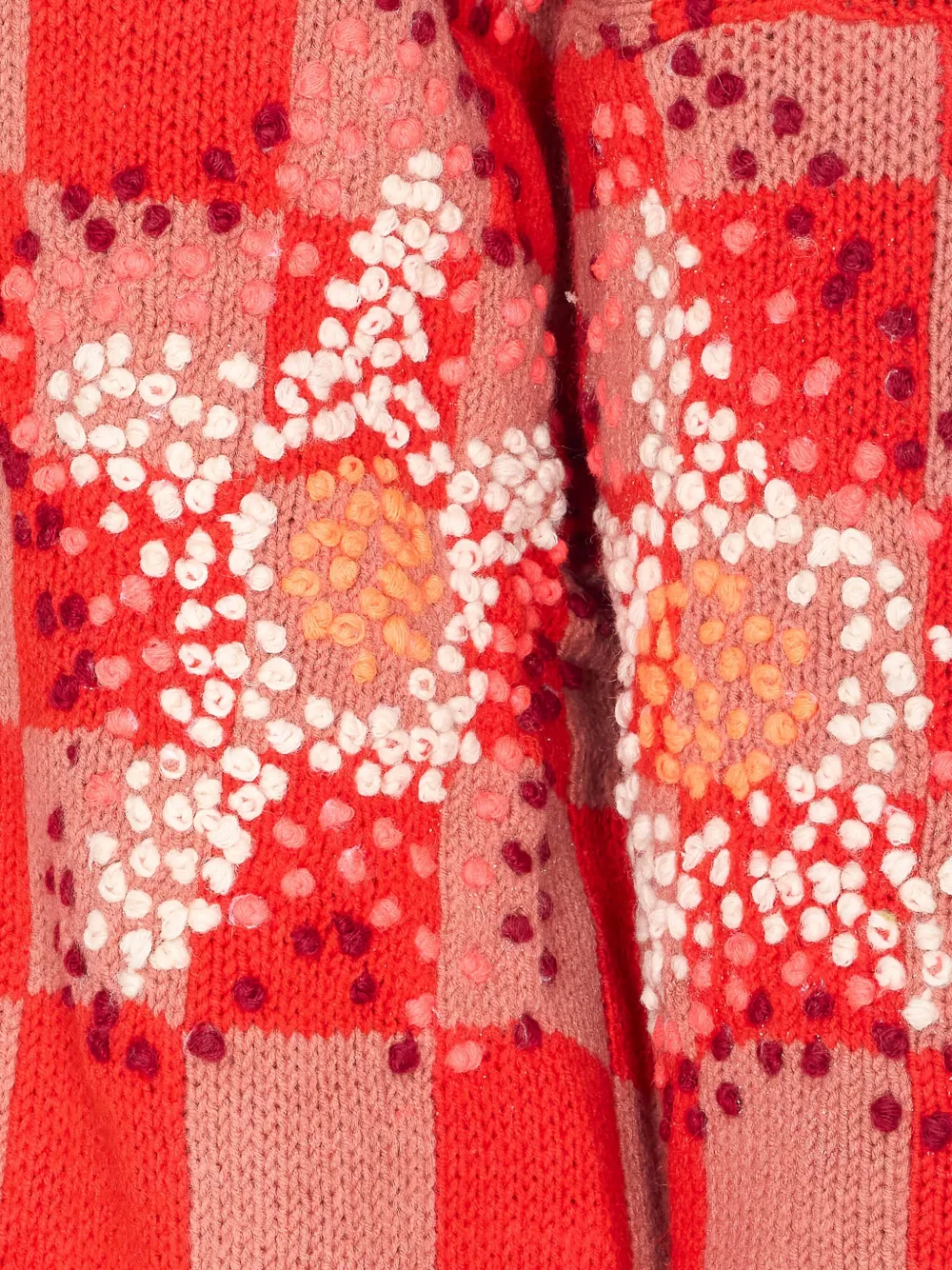 Essentiel Antwerp Embroidered Check Sweater In Red