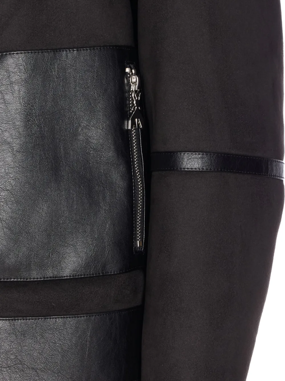 Patrizia Pepe Zip-up Faux Fur Jacket In Black