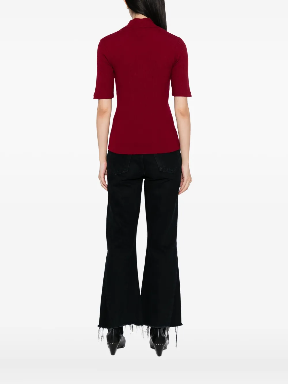 Agnès B. Logo-embroidered Top In Red