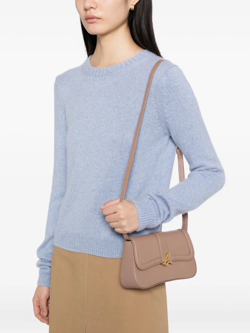 Agnès B. Logo-plaque Crossbody Bag In Neutral