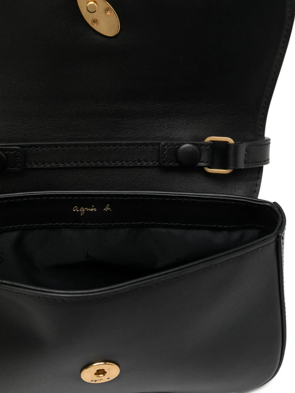 Agnès B. Logo-plaque Crossbody Bag In Black
