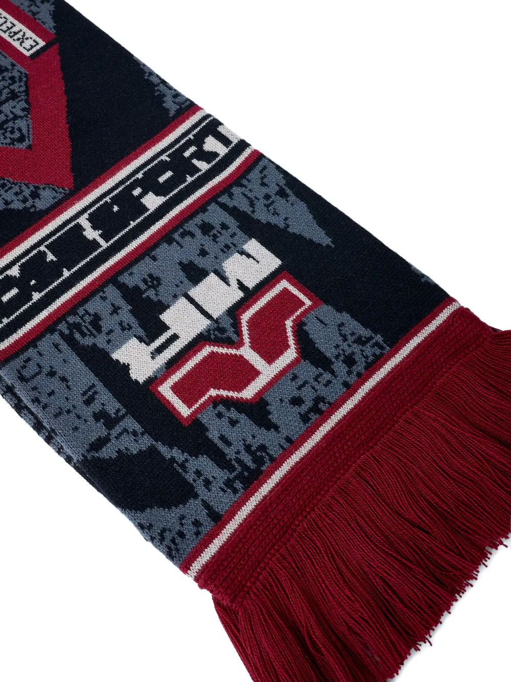 Martine Rose Logo-motif Fringed Scarf In Multi