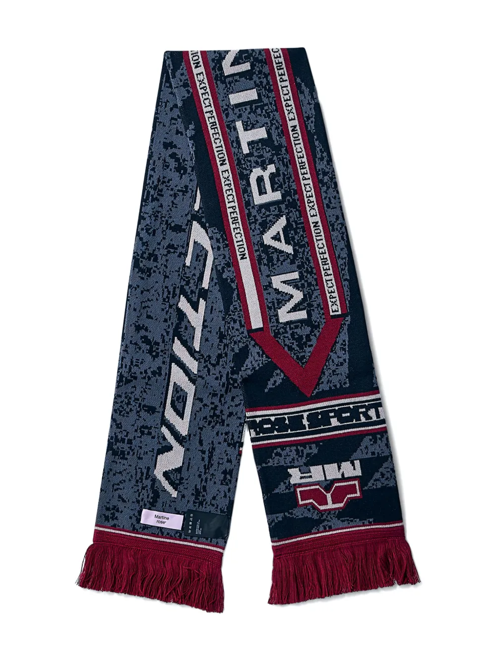 Martine Rose logo-motif fringed scarf - Grijs