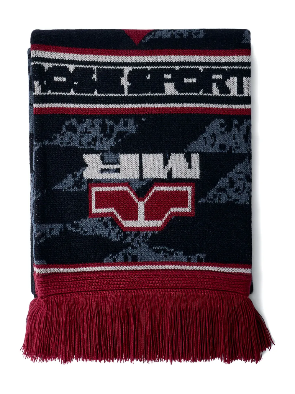 Martine Rose Logo-motif Fringed Scarf In Multi