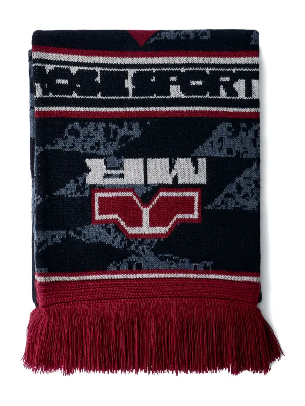 Martine Rose logo-motif Fringed Scarf | Grey | FARFETCH AU