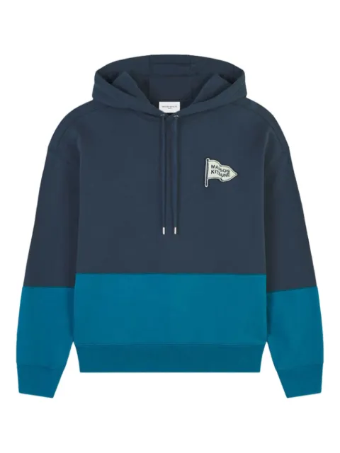 Maison Kitsuné colourblock-design logo-patch hoodie