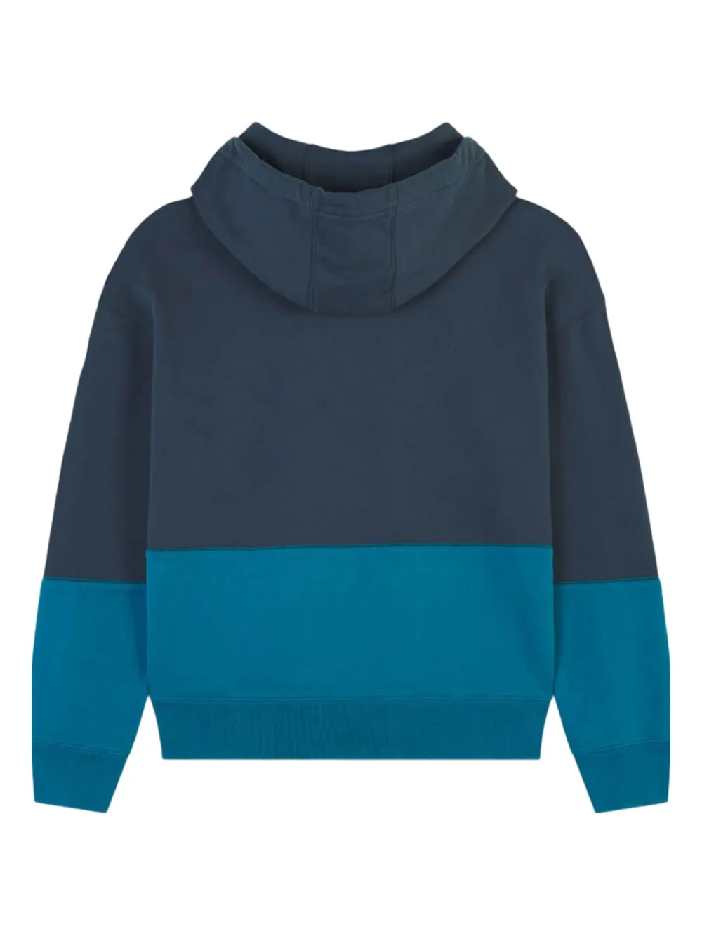 Maison Kitsuné Hoodie met logopatch en colourblocking Blauw