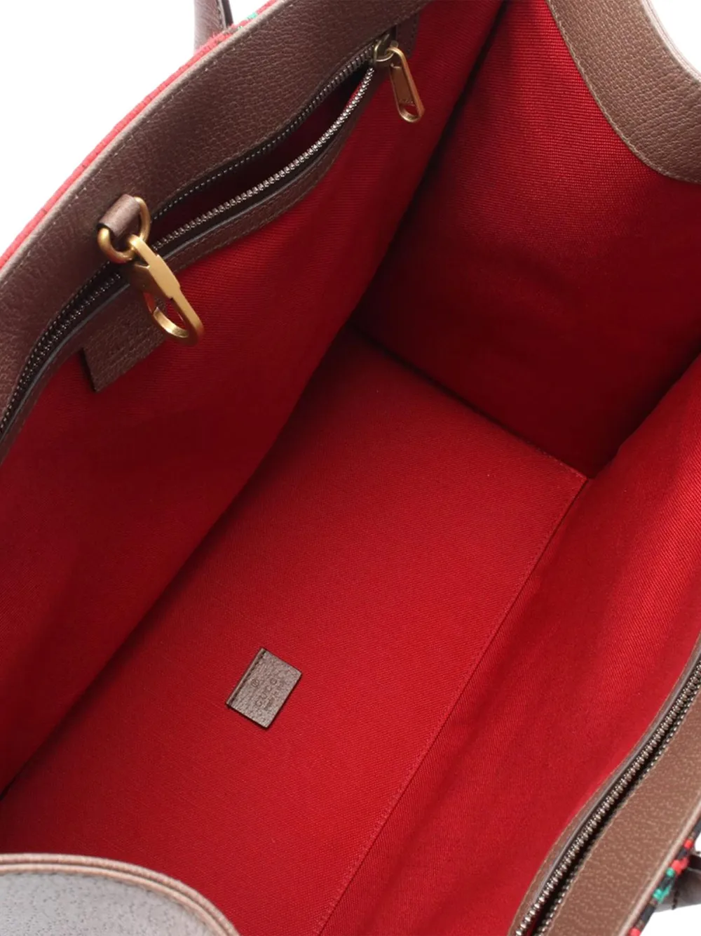 Pre-owned Gucci 2016-2025 Interlocking G Tweed Houndstooth Stripe Satchel In Red