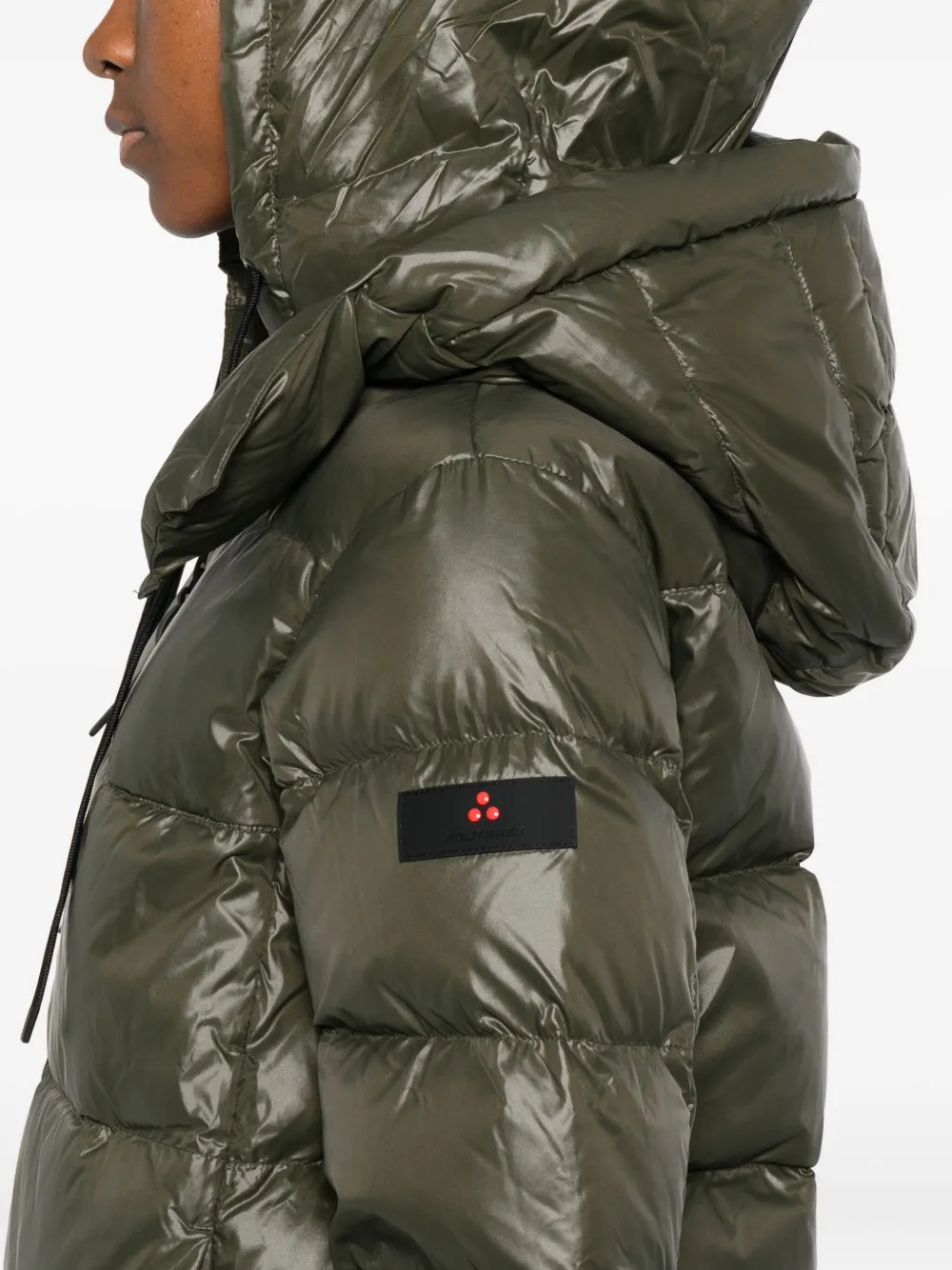 Peuterey Hooded Padded Coat In Green