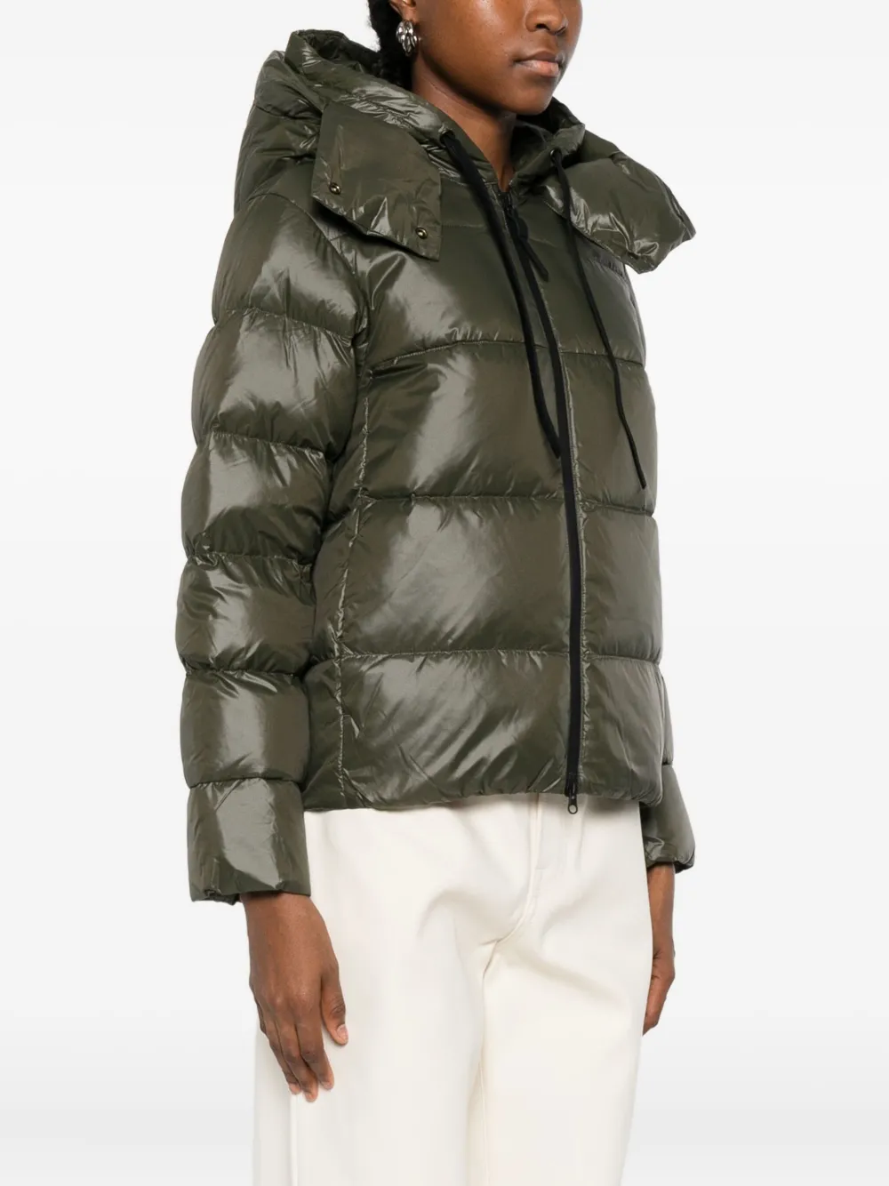 Peuterey Hooded Padded Coat In Green