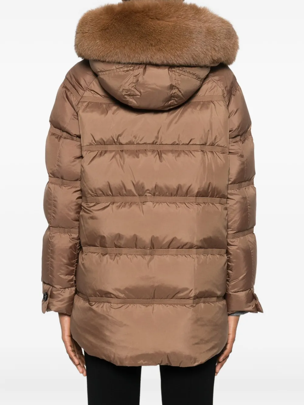 Peuterey Parka met logopatch Bruin