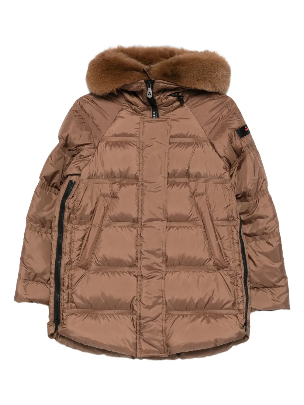 Peuterey logo-patch parka coat | Brown | Image 1