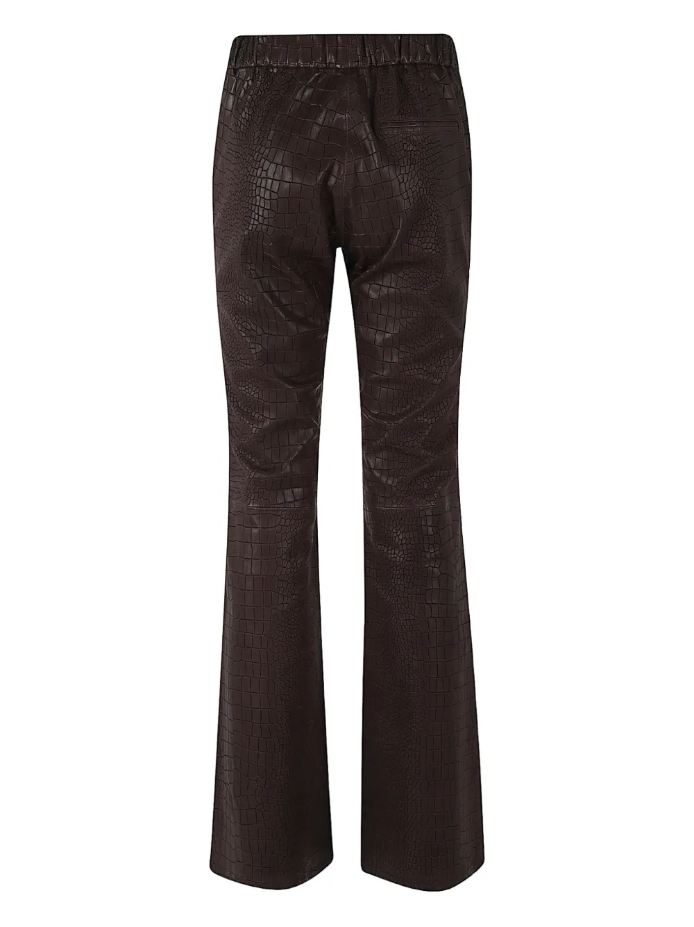 Enes Flared broek met krokodillen-reliëf - Bruin