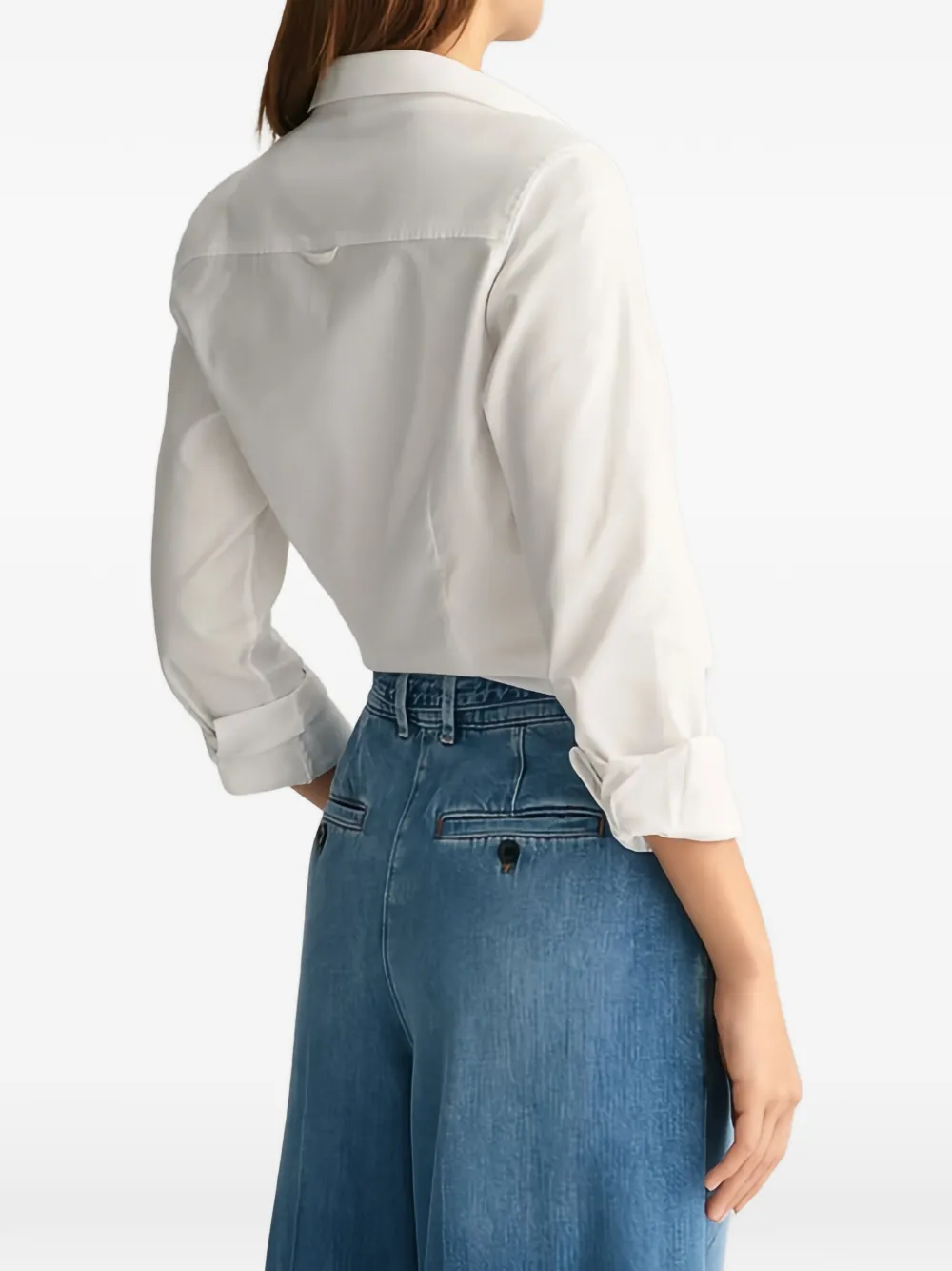 Gant Blouse met knopen en logo Wit