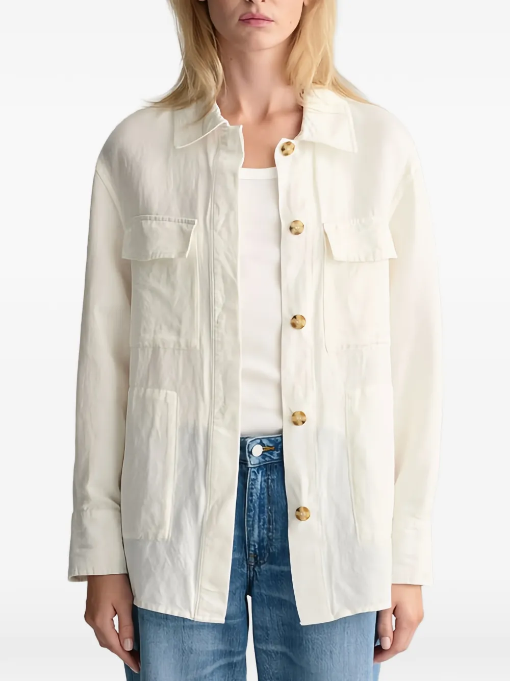 Gant Button Flap-pocket Overshirt In Multi
