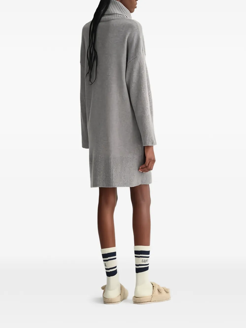 Gant Geribbelde mini-jurk met col Grijs