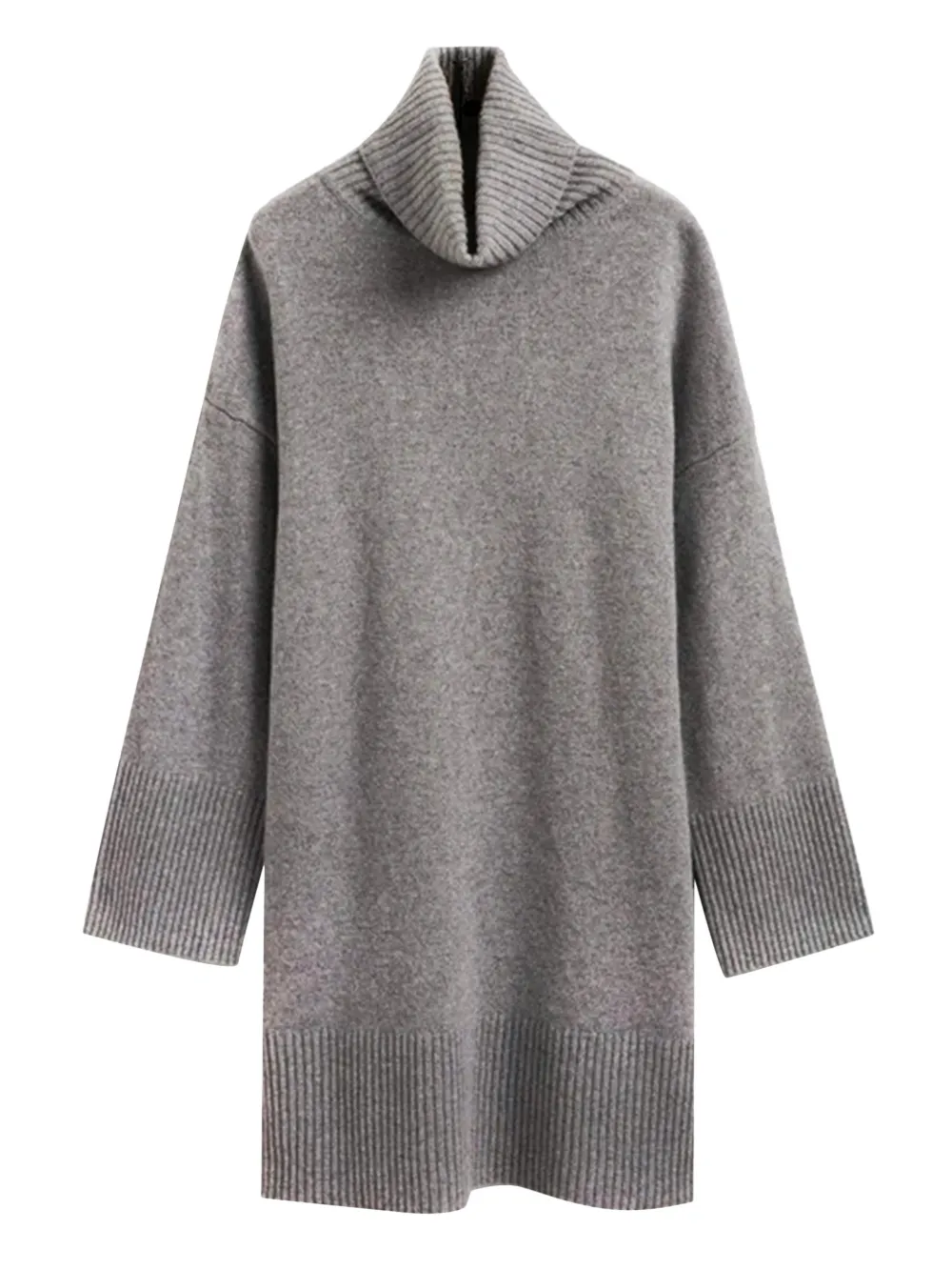 Gant roll-neck ribbed mini dress - Grigio