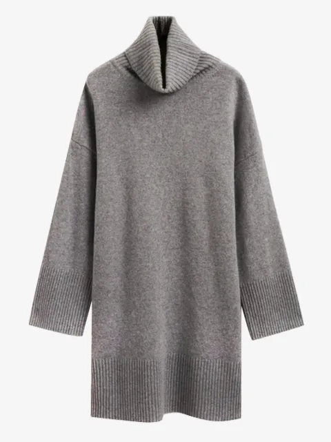 Gant vestido corto de canalé con cuello vuelto