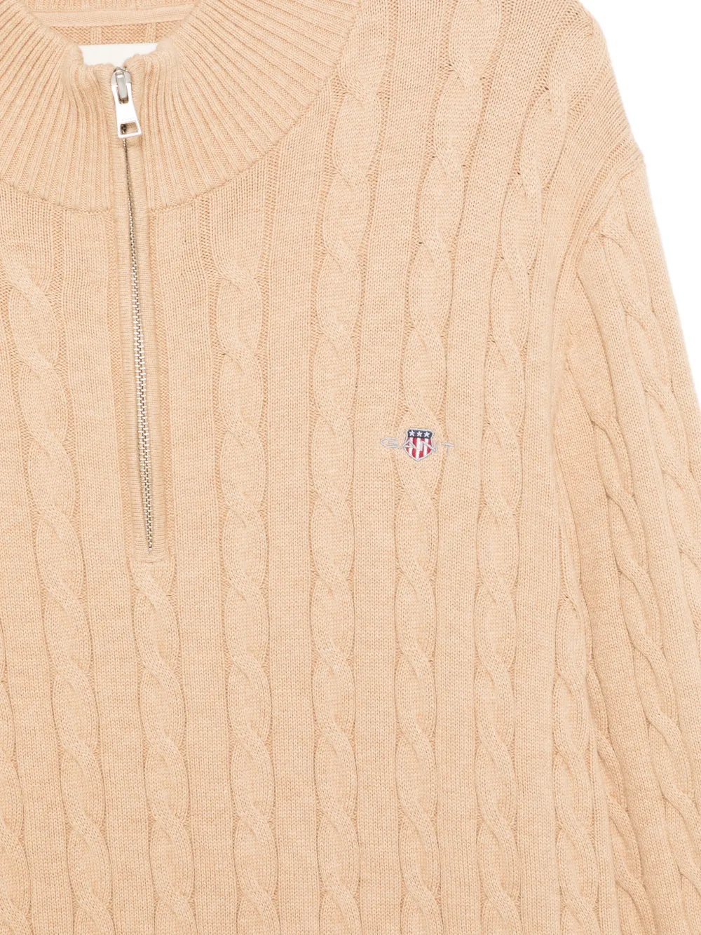  Gant Cable-knit Zip Sweater - Neutrals 