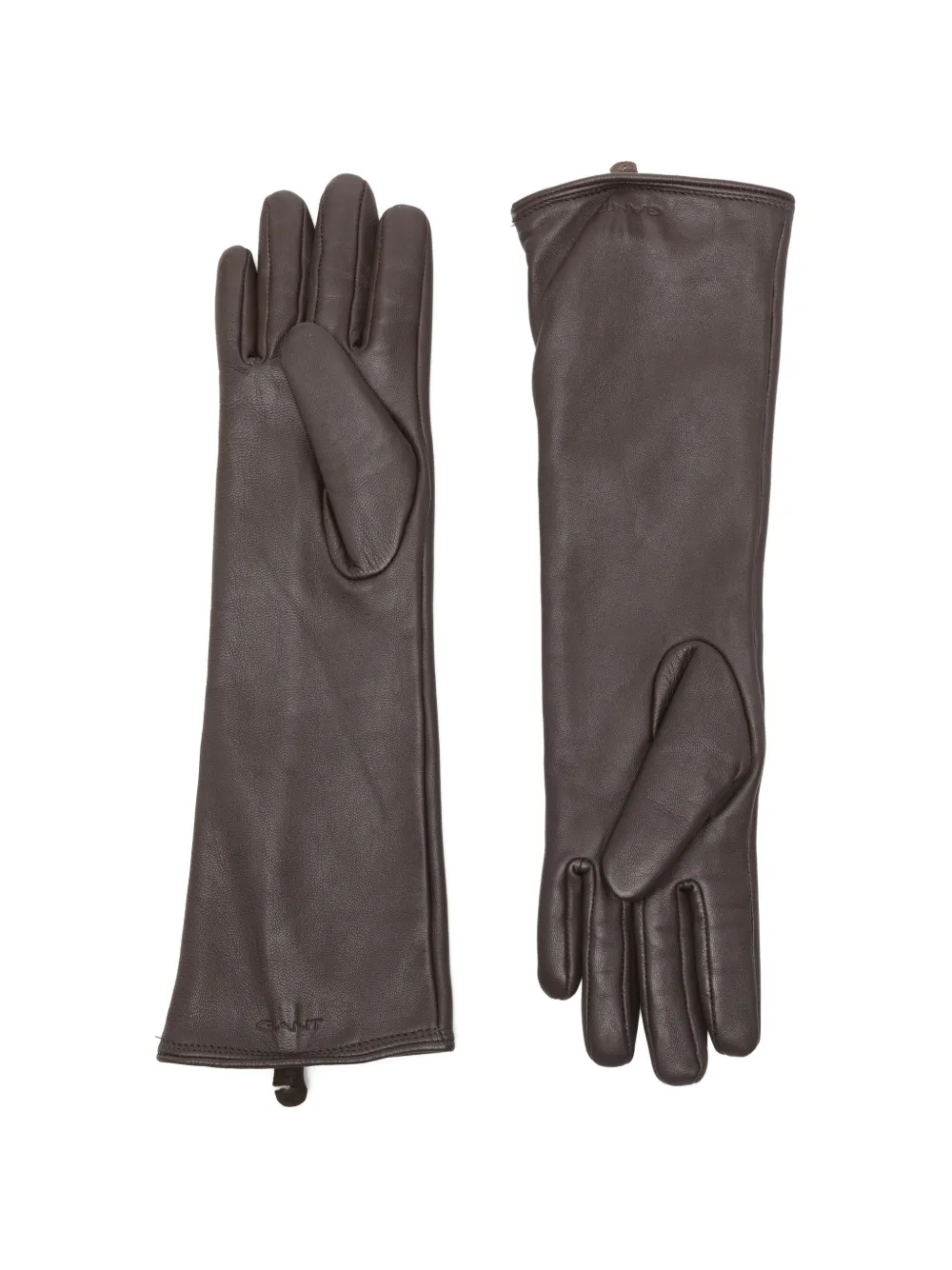  Gant Long Leather Gloves - Brown 