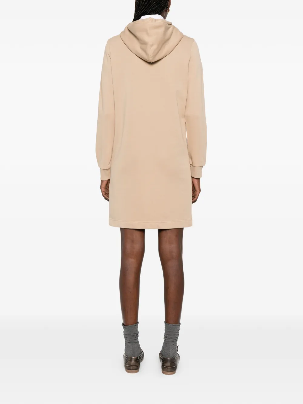 Gant Jurk met capuchon en lange mouwen Beige