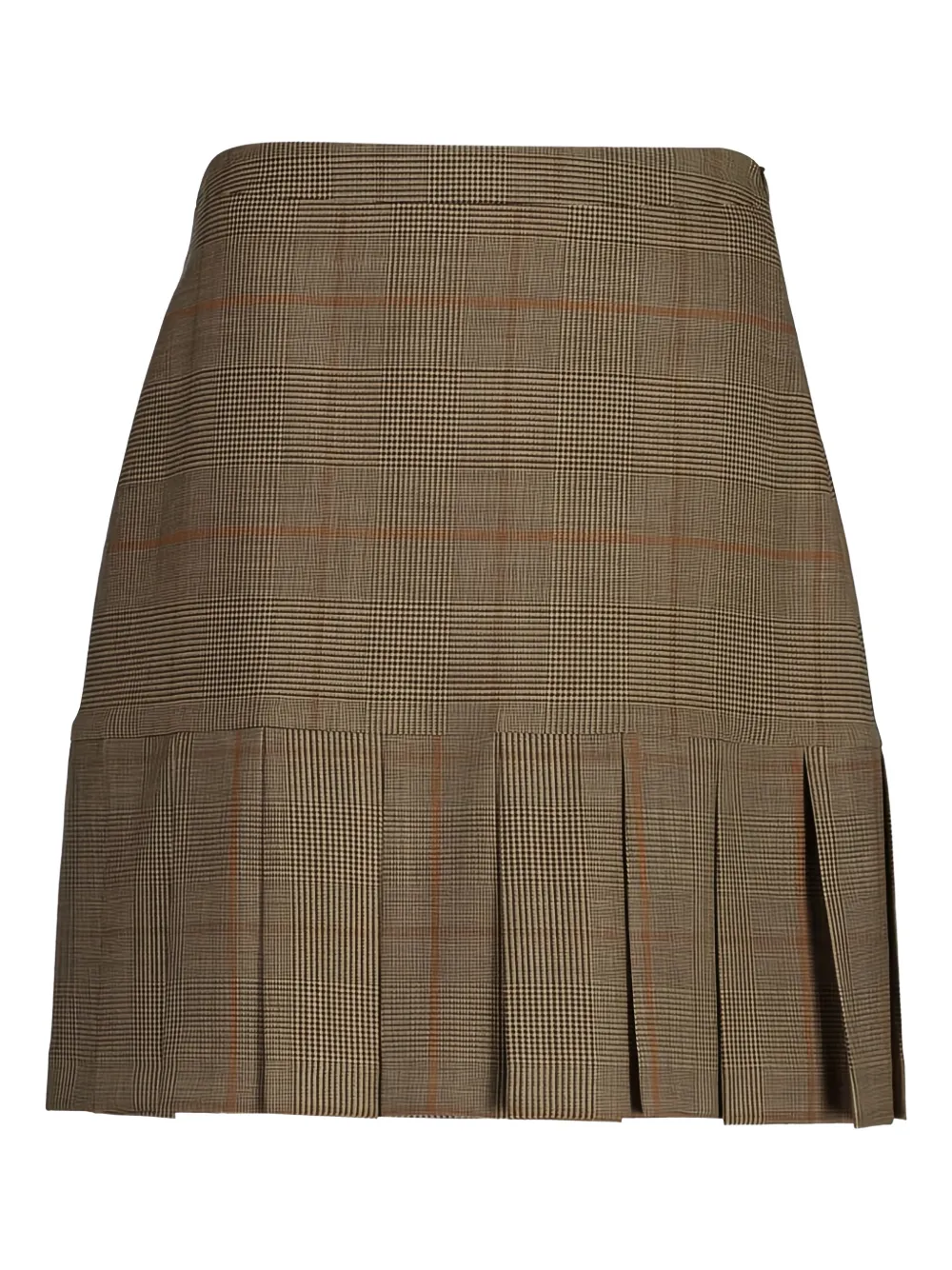 Gant checked pleated mini skirt - Marrone