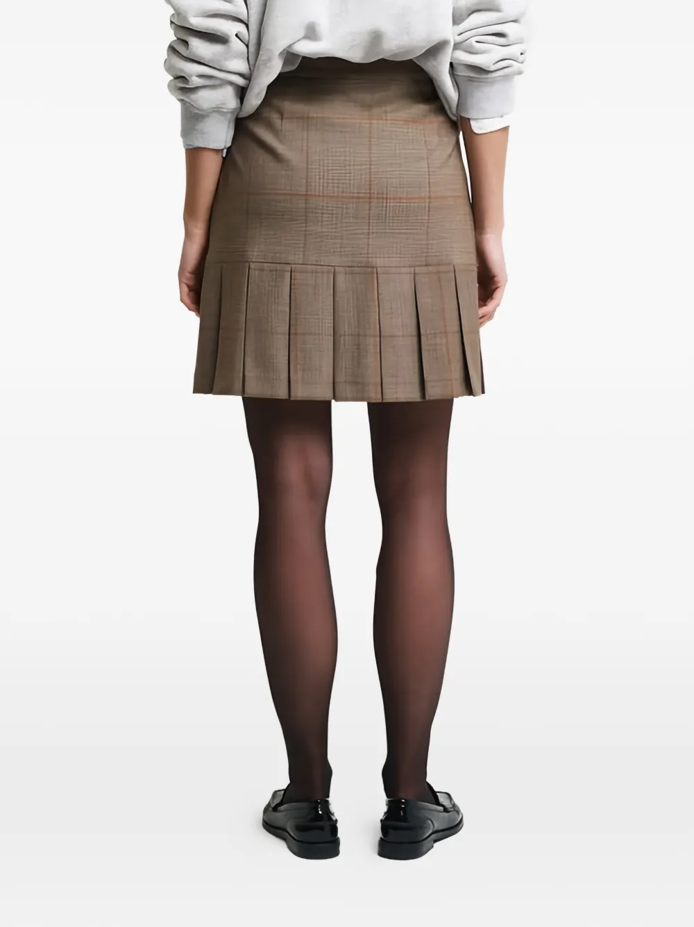 Gant Geruite mini-plooirok Bruin