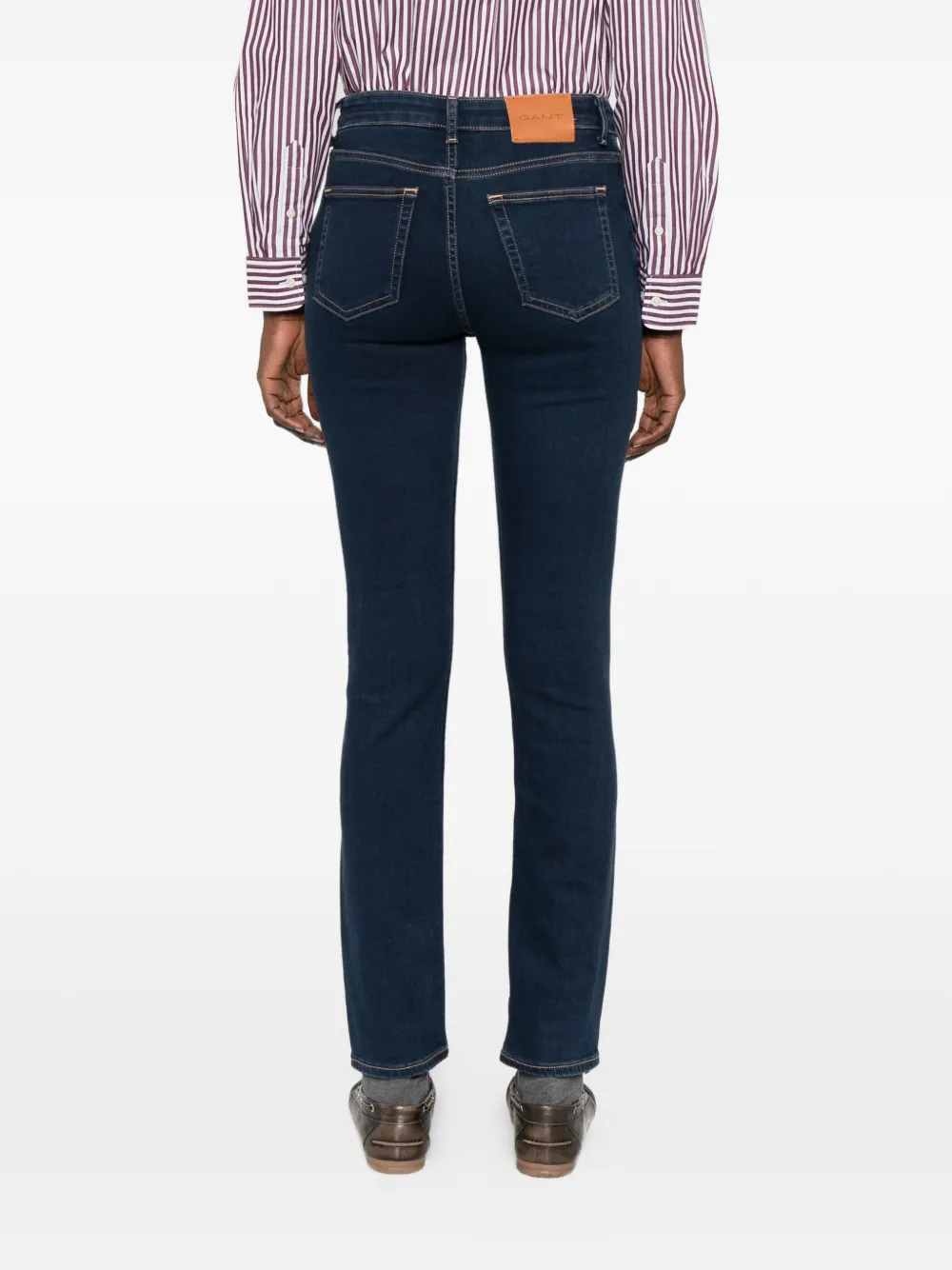 Gant Denim jeans met vijf zakken Blauw