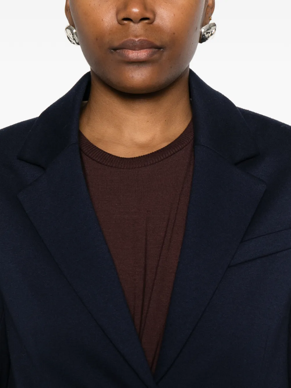 Flap-Pocket Single-Breasted Blazer