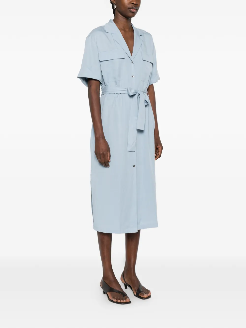  Gant Button-fastening Belted Midi Dress - Blue 