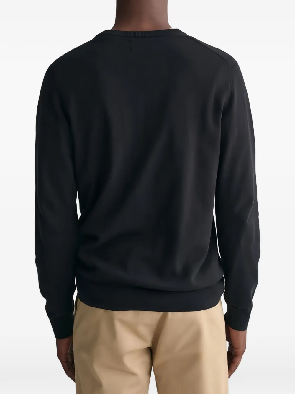  Gant V-neck Logo Sweater - Black 