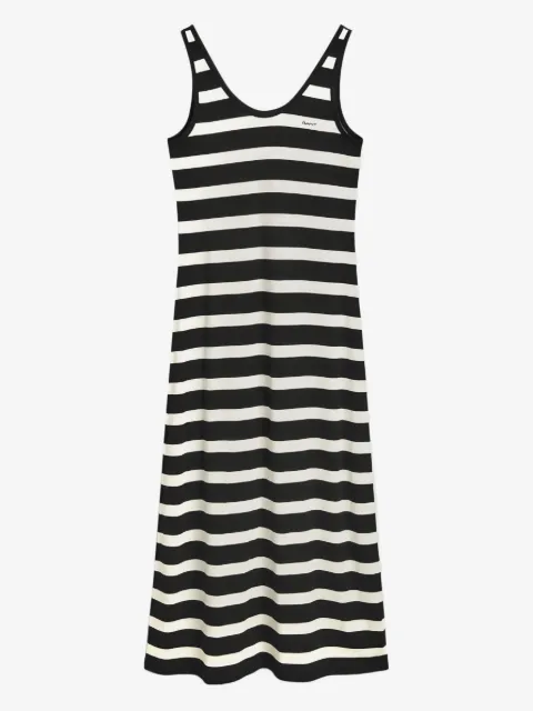 Gant vestido midi con cuello redondo y motivo de rayas