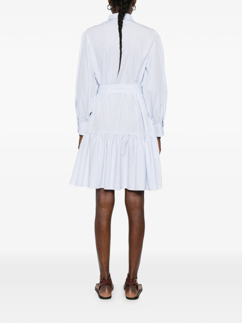 Gant Gestreepte mini-jurk met ceintuur Wit