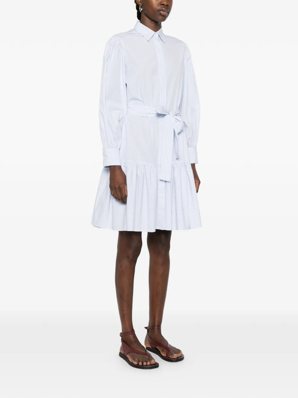  Gant Belted Striped-pattern Mini Dress - White 