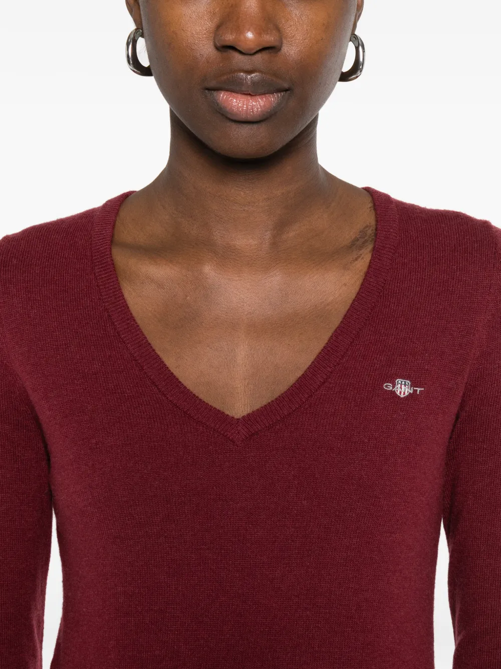 Gant Trui met V-hals Rood