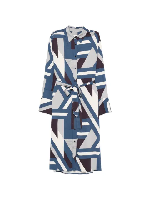 Gant tie-waist patterned midi dress