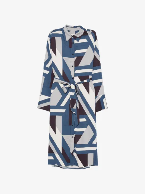 Gant tie-waist patterned midi dress