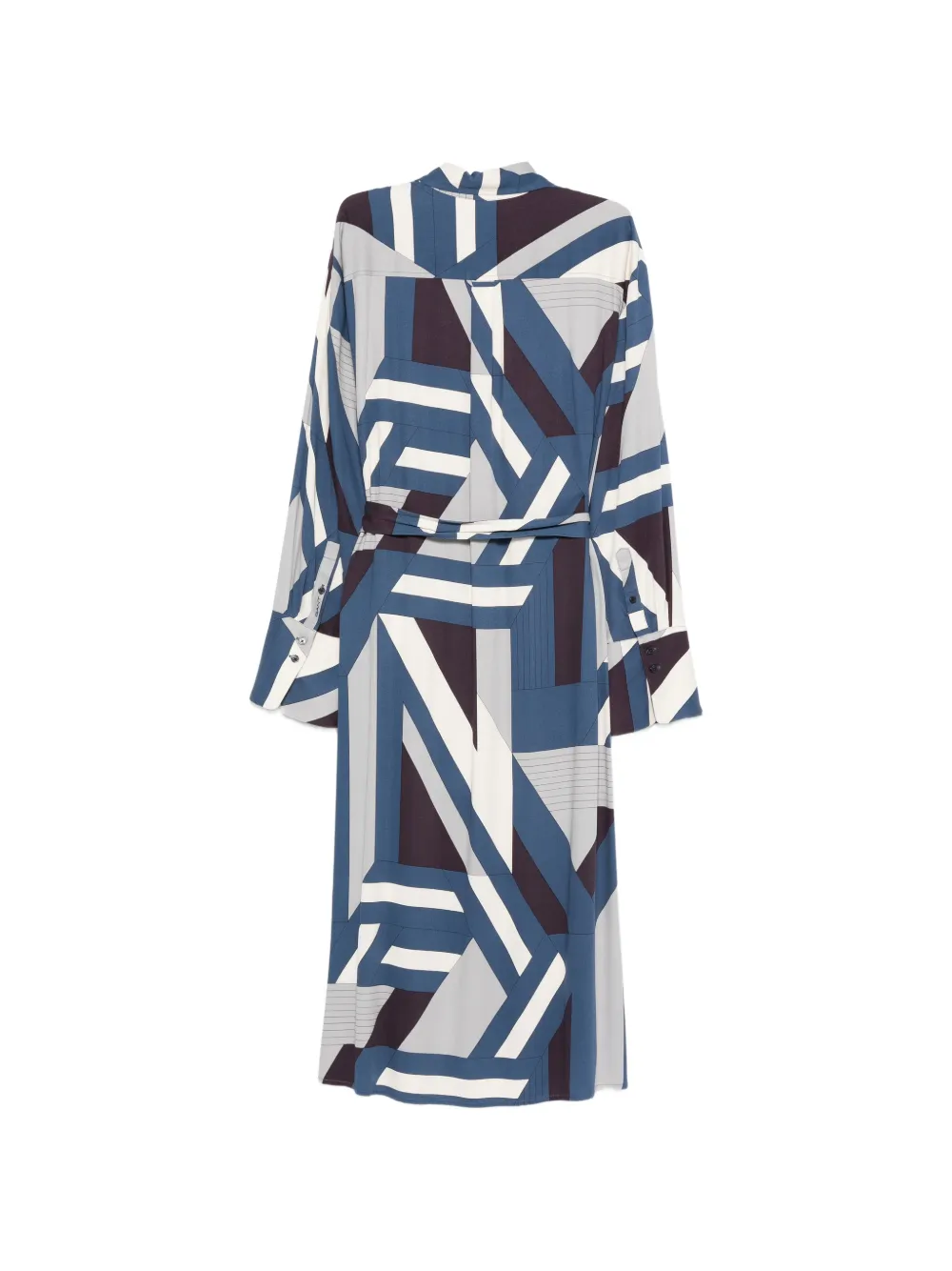 Gant Blousejurk met gestrikte taille en patroon Blauw
